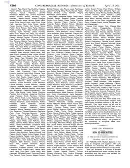 CONGRESSIONAL RECORD— Extensions of Remarks E366 HON. ED PERLMUTTER