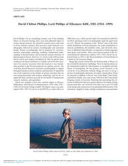 David Chilton Phillips, Lord Phillips of Ellesmere KBE, FRS (1924–1999)