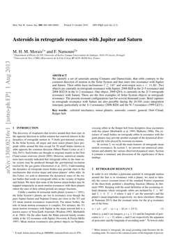 Asteroids in Retrograde Resonance with Jupiter and Saturn