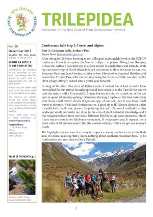 TRILEPIDEA Newsletter of the New Zealand Plant Conservation Network