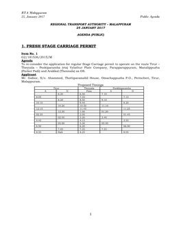 1. Fresh Stage Carriage Permit