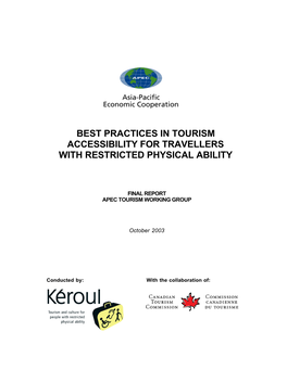 Best Practices in Tourism Accessibility. APEC