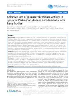 Selective Loss of Glucocerebrosidase Activity in Sporadic Parkinsonłs