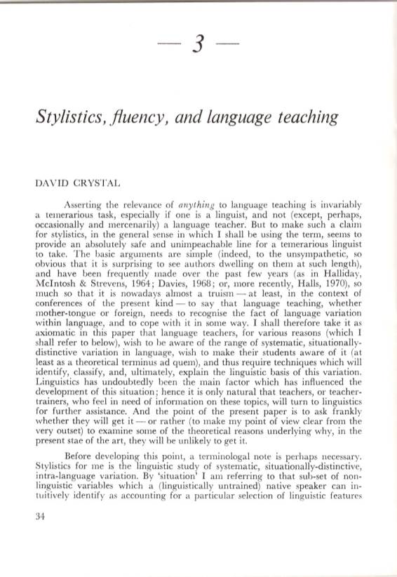 Stylistics, Fluency, and Language Teaching