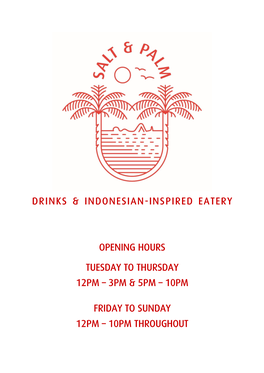 Drinks & Indonesian-Inspired Eatery Opening