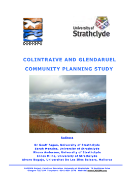 CADISPA: Colintraive and Glendaruel Planning Study