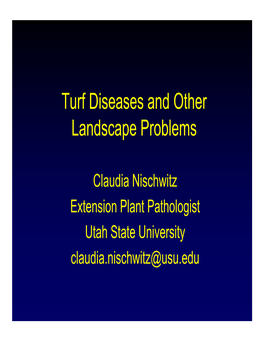 Turf Diseases and Other Landscape Problems