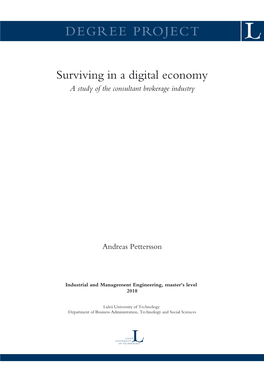Surviving in a Digital Economy a Study of the Consultant Brokerage Industry