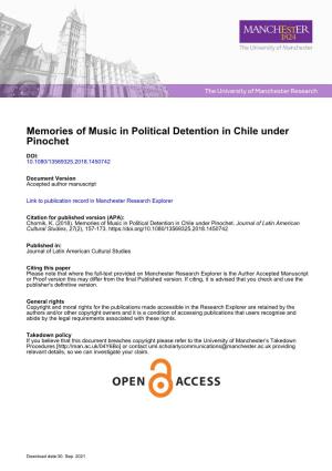 Memories of Music in Political Detention in Chile Under Pinochet