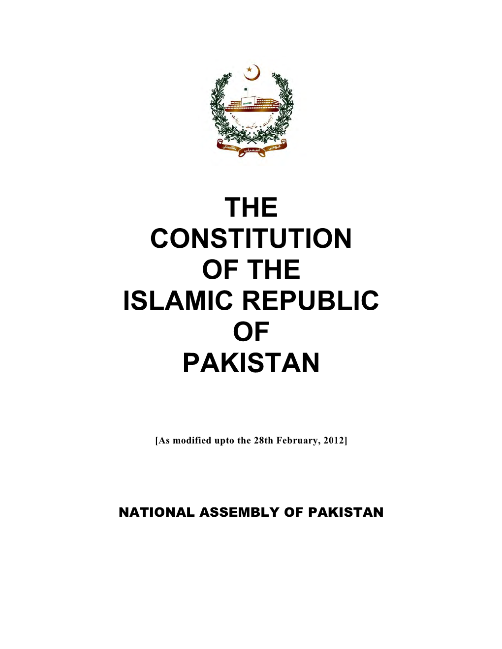 The Constitution of the Islamic Republic of Pakistan