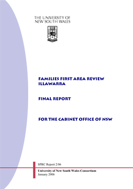 FAMILIES FIRST AREA REVIEW Illawarra FINAL REPORT for the Cabinet Office Of