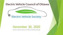 November 30, 2020 Electric Vehicle Council of Ottawa Monthly Meeting Agenda