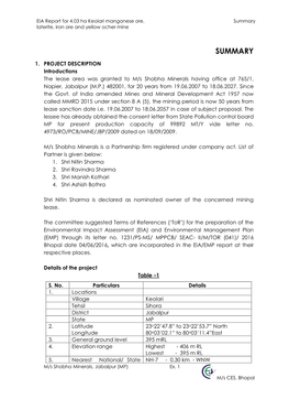 Summary Laterite, Iron Ore and Yellow Ocher Mine