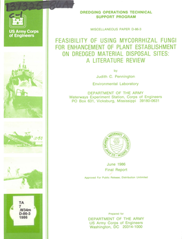 Feasibility of Using Mycorrhizal Fungi for Enhancement of Plant Establishment on Dredged Material Disposal Sites: a Literature Review