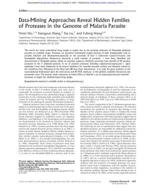 Data-Mining Approaches Reveal Hidden Families of Proteases in The
