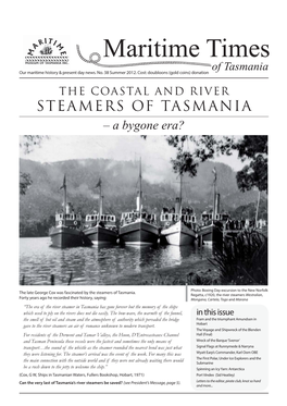 THE COASTAL and RIVER STEAMERS of TASMANIA – a Bygone Era?