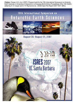 The Tenth International Symposium on Antarctic Earth Sciences (ISAES X)