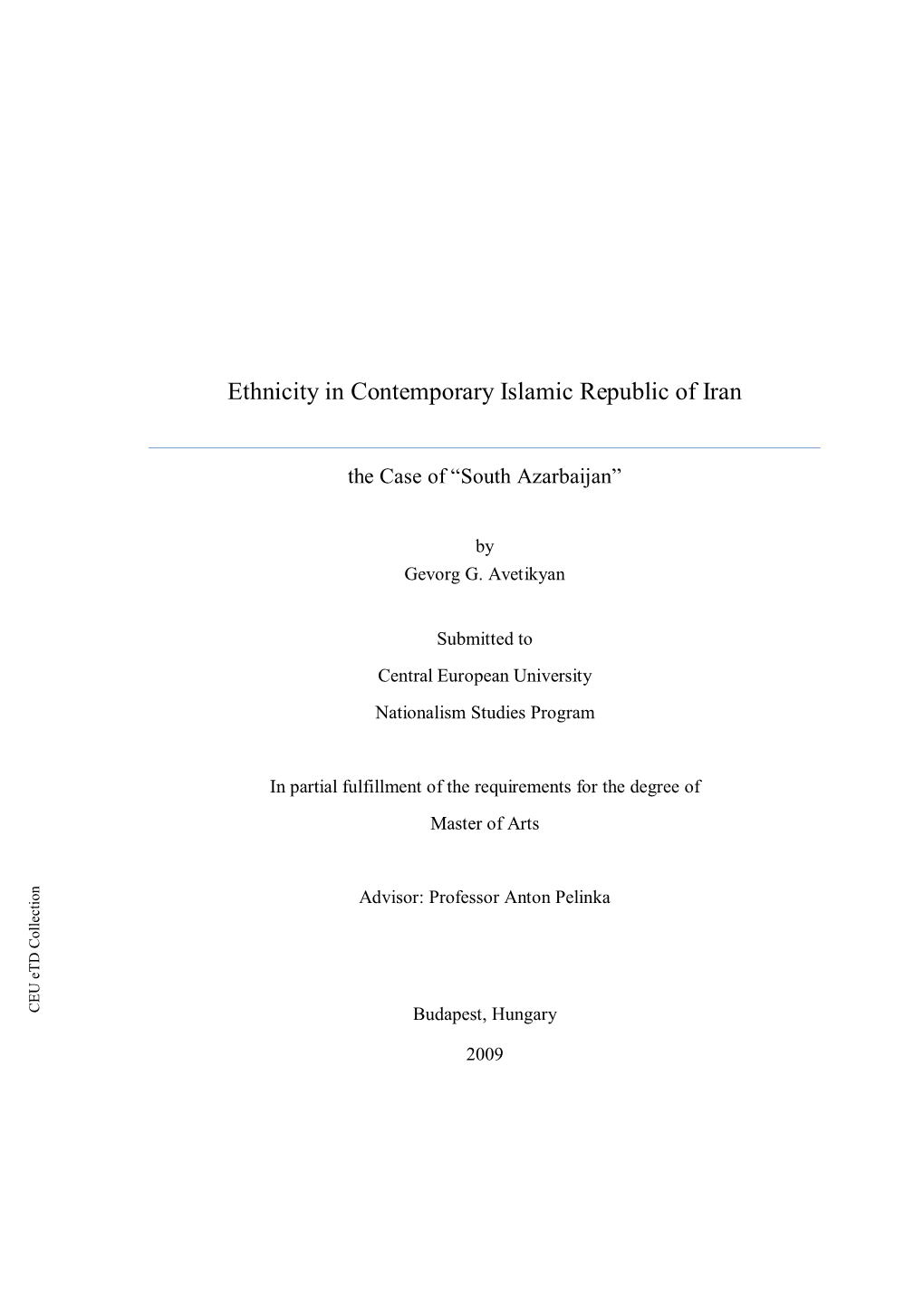 Ethnicity in Contemporary Islamic Republic of Iran