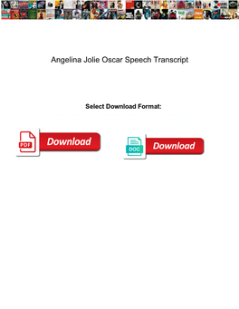 Angelina Jolie Oscar Speech Transcript