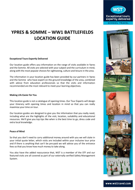 Ypres & Somme – Ww1 Battlefields Location Guide