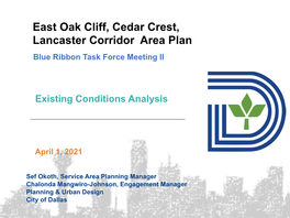 East Oak Cliff, Cedar Crest, Lancaster Corridor Area Plan Blue Ribbon Task Force Meeting II