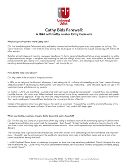 Cathy Bids Farewell: a Q&A with Cathy Creator Cathy Guisewite