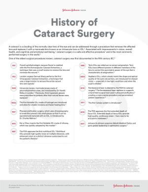 History of Cataract Surgery