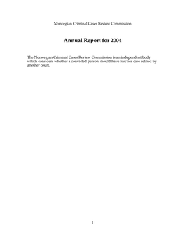 Annual Report for 2004