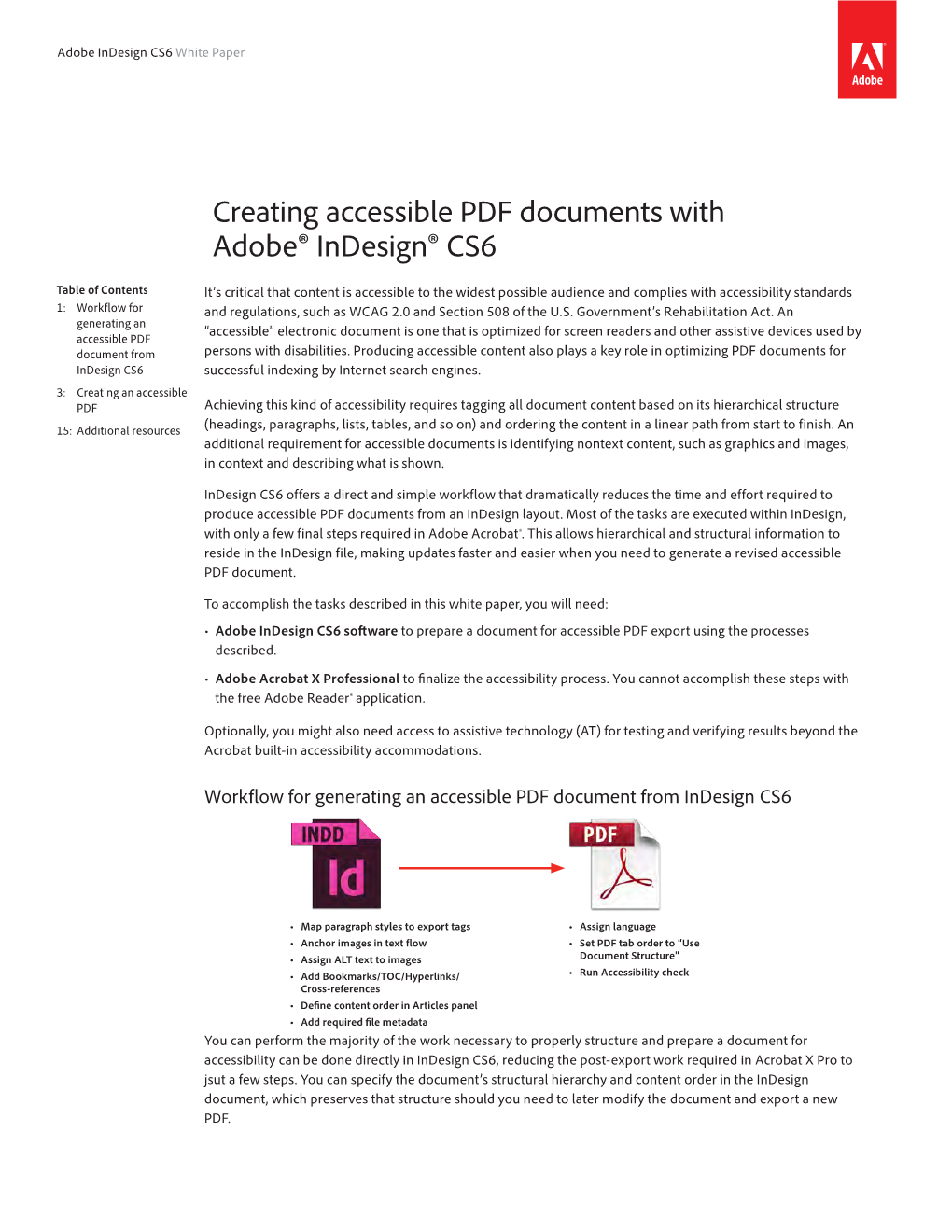 Creating Accessible PDF Documents with Adobe Indesign