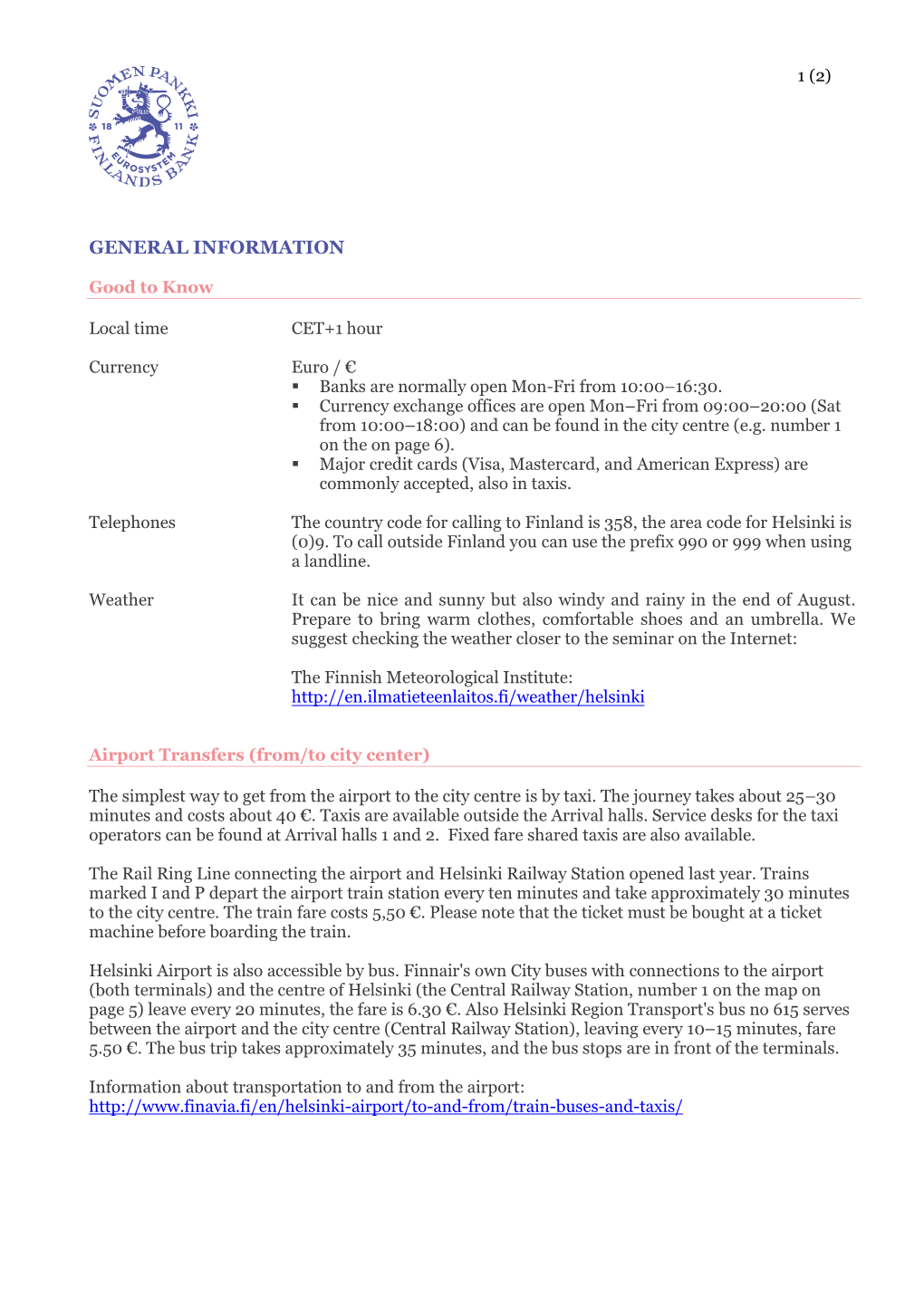 General Information Sheet