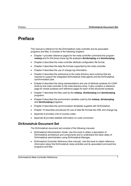 Preface Dirxmetahub Document Set