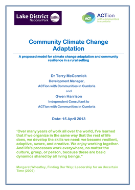 Community Climate Change Adaptation 2013