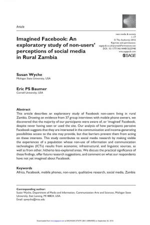 An Exploratory Study of Non-Users' Perceptions of Social Media in Rural