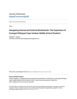 The Experience of Emergent Bilingual Cape Verdean Middle School Students