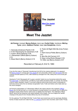 Meet the Jazztet (Chess)