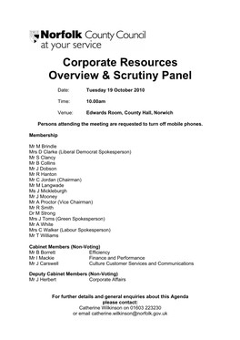 Corporate Resources Overview & Scrutiny Panel