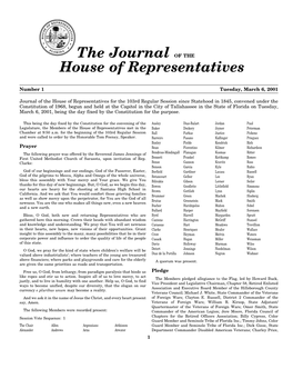 The Journal of the House of Representatives