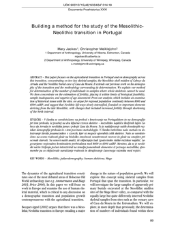 Building a Method for the Study of the Mesolithic- Neolithic Transition in Portugal