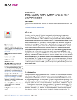 Image-Quality Metric System for Color Filter Array Evaluation