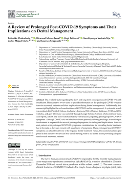 A Review of Prolonged Post-COVID-19 Symptoms and Their Implications on Dental Management