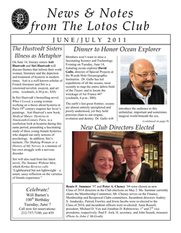 From the Lotos Club News & Notes