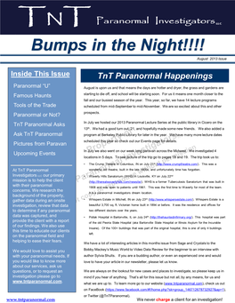 Bumps in the Night!!!! August 2013 Issue