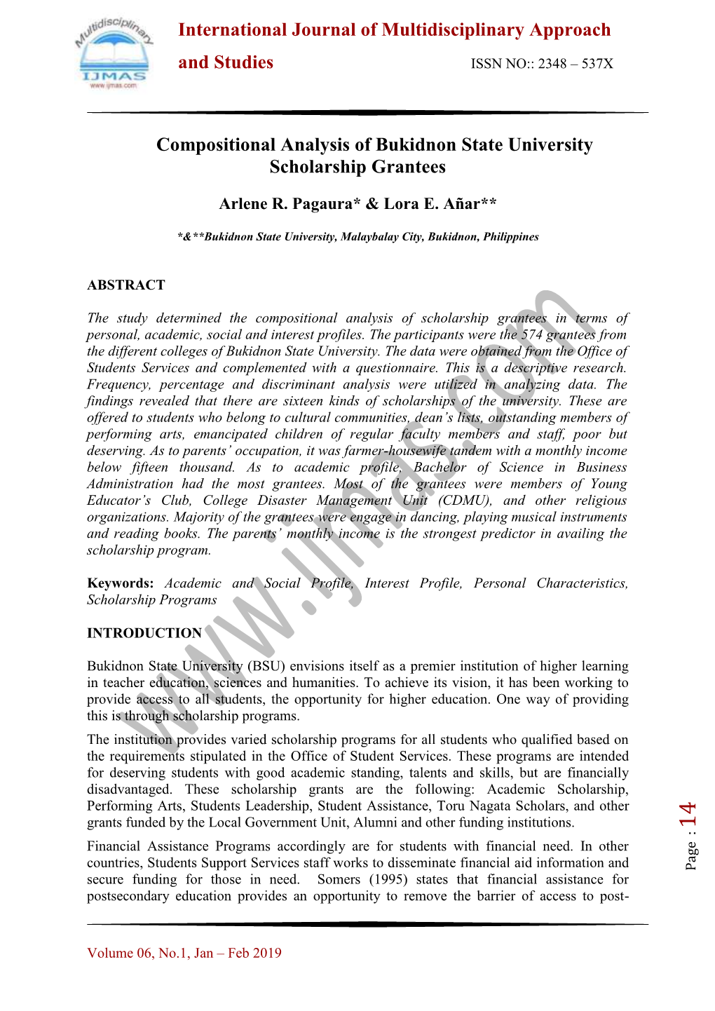 International Journal of Multidisciplinary Approach And