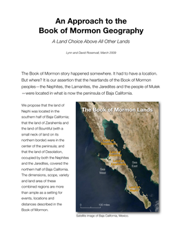 An Approach to the Book of Mormon Geography a Land Choice Above All Other Lands