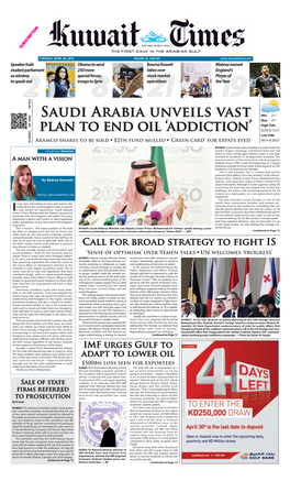 Saudi Arabia Unveils Vast Plan to End