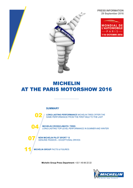 Michelin at the Paris Motorshow 2016