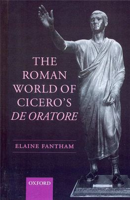The Roman World of Cicero's De Oratore