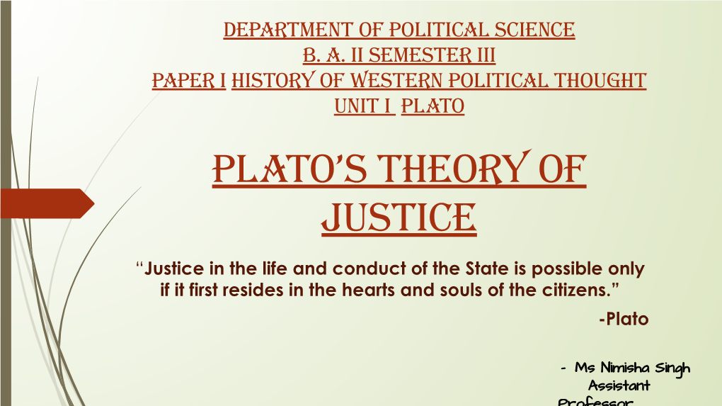 Plato's Theory of Justice