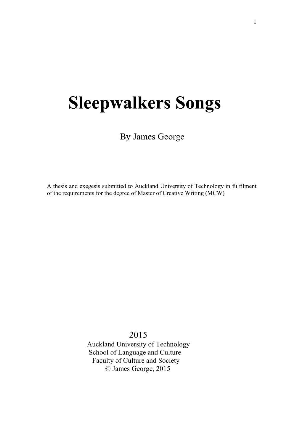 Sleepwalkers Songs