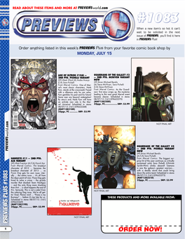 ORDER NOW! 2 PREVIEWS PLUS #1083 Previewsworld.Com HC, 12X17,200Pgs, FC